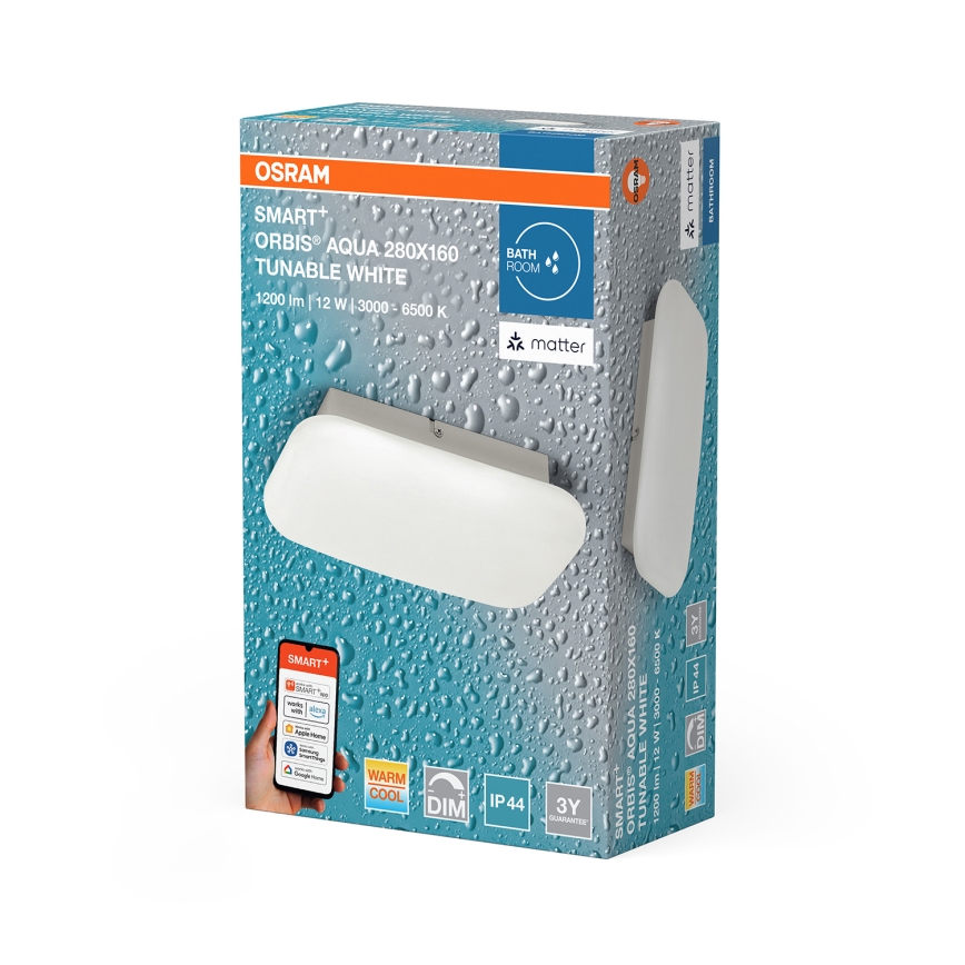 Osram - Ρυθμιζόμενο LED φωτιστικό οροφής για μπάνιο SMART+ AQUA LED/12W/230V 3000-6500K IP44 Wi-Fi