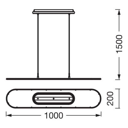 Osram - Ρυθμιζόμενο LED κρεμαστό φωτιστικό σε καλώδιο OFFICE LINE LED/57W/230V 4000K 100 cm CRI 90 λευκό
