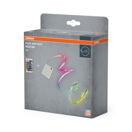 Osram - LED RGB ρυθμιζόμενη ταινία FLEX BATTERY 5m LED/5W/4xAA + τηλεχειριστήριο