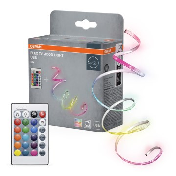 Osram - LED RGB ρυθμιζόμενη ταινία FLEX TV MOOD 1,5m LED/4W/5V + τηλεχειριστήριο