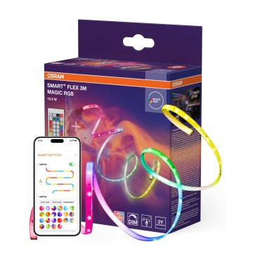 Osram - LED RGB ρυθμιζόμενη ταινία SMART+ MAGIC FLEX 3m LED/15,5W/230V Wi-Fi + τηλεχειριστήριο