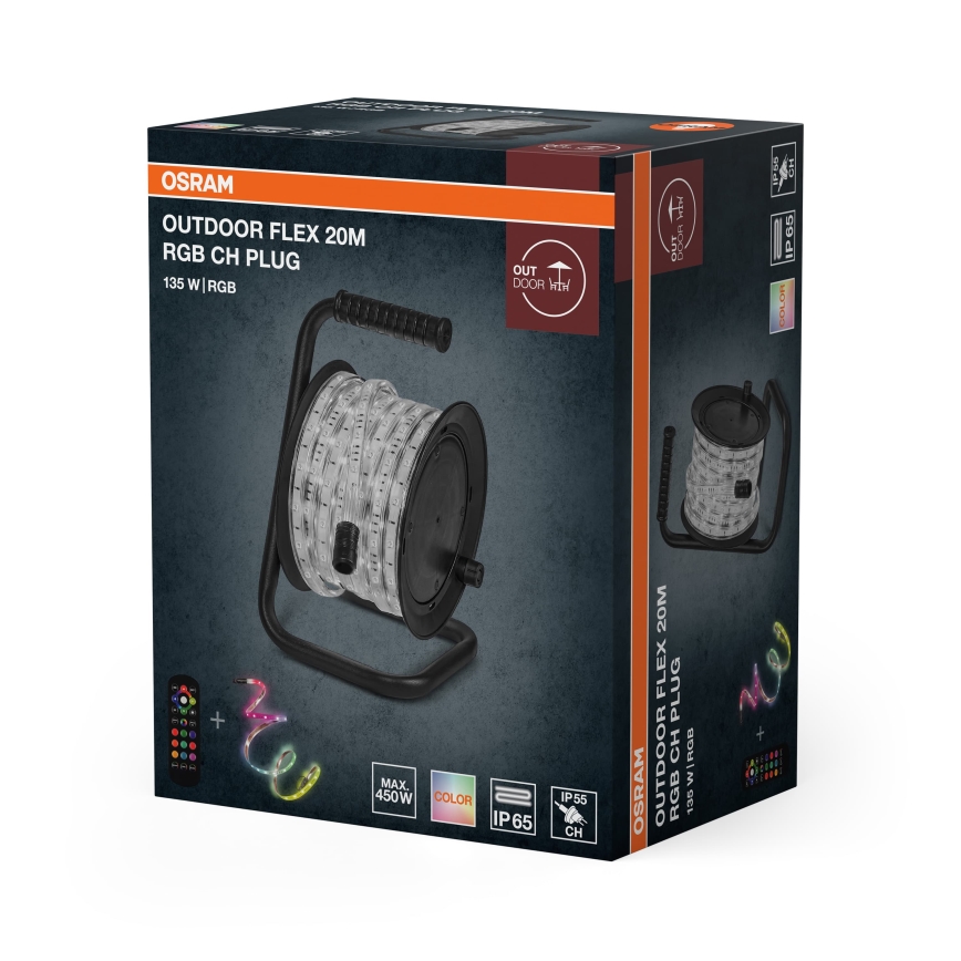 Osram - Ρυθμιζόμενη εξωτερική ταινία LED RGB FLEX 20m LED/135W/230V IP65 + τηλεχειριστήριο