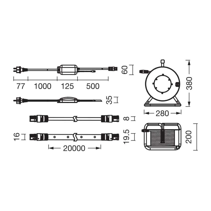 Osram - Ρυθμιζόμενη ταινία LED RGB για εξωτερική χρήση FLEX 20m LED/135W/230V IP65 + τηλεχειριστήριο