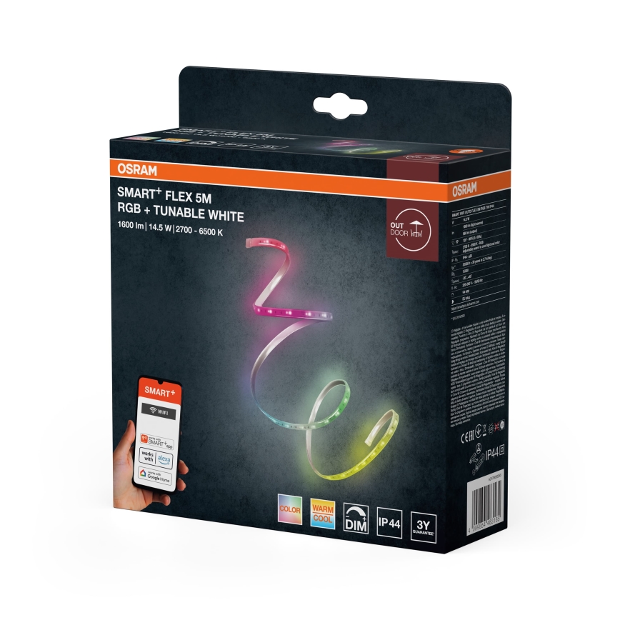 Osram - LED RGBW ρυθμιζόμενη ταινία εξωτερικού χώρου SMART+ FLEX 5m LED/14,5W/230V 2700-6500K IP44 Wi-Fi
