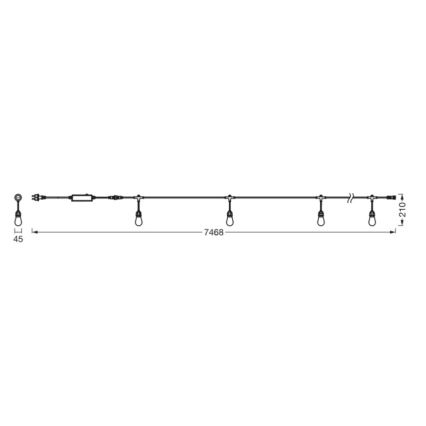 Osram - LED RGB Ρυθμιζόμενη αλυσίδα εξωτερικού χώρου SMART+ STRING 12xLED/230V 7,47m IP44 Wi-Fi