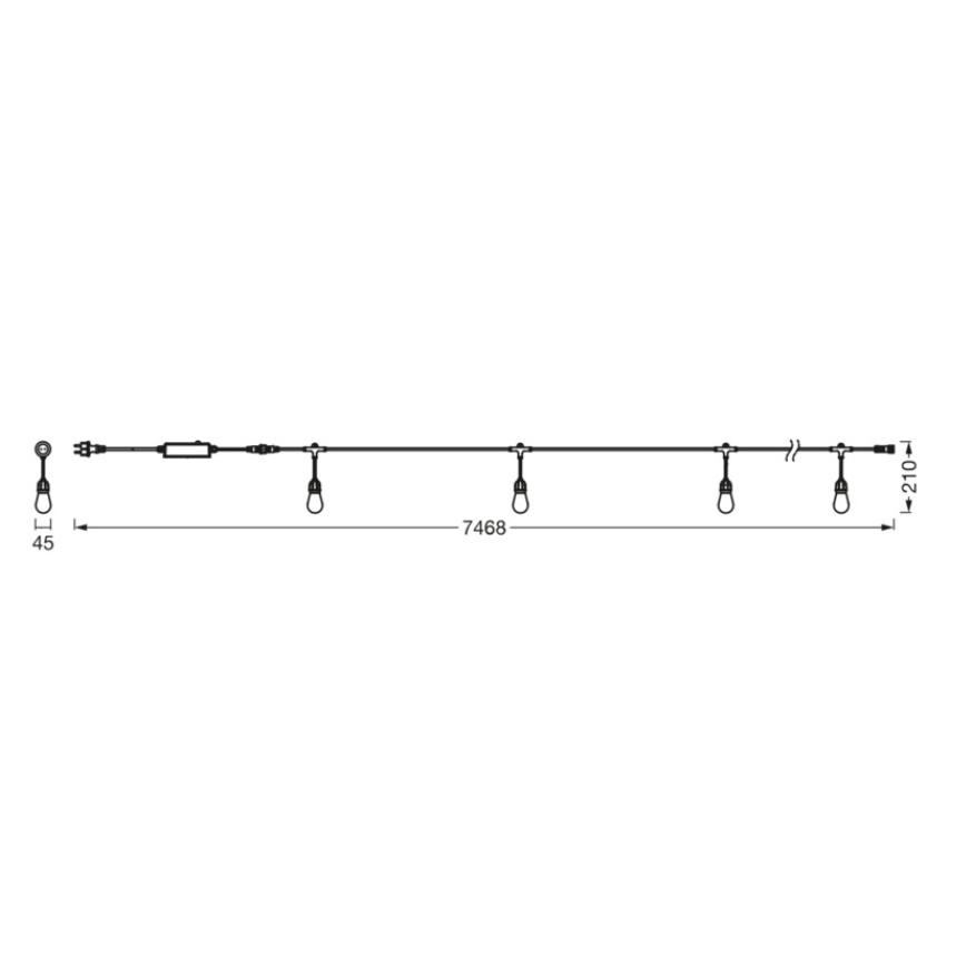 Osram - LED RGB Ρυθμιζόμενη αλυσίδα εξωτερικού χώρου SMART+ STRING 12xLED/230V 7,47m IP44 Wi-Fi