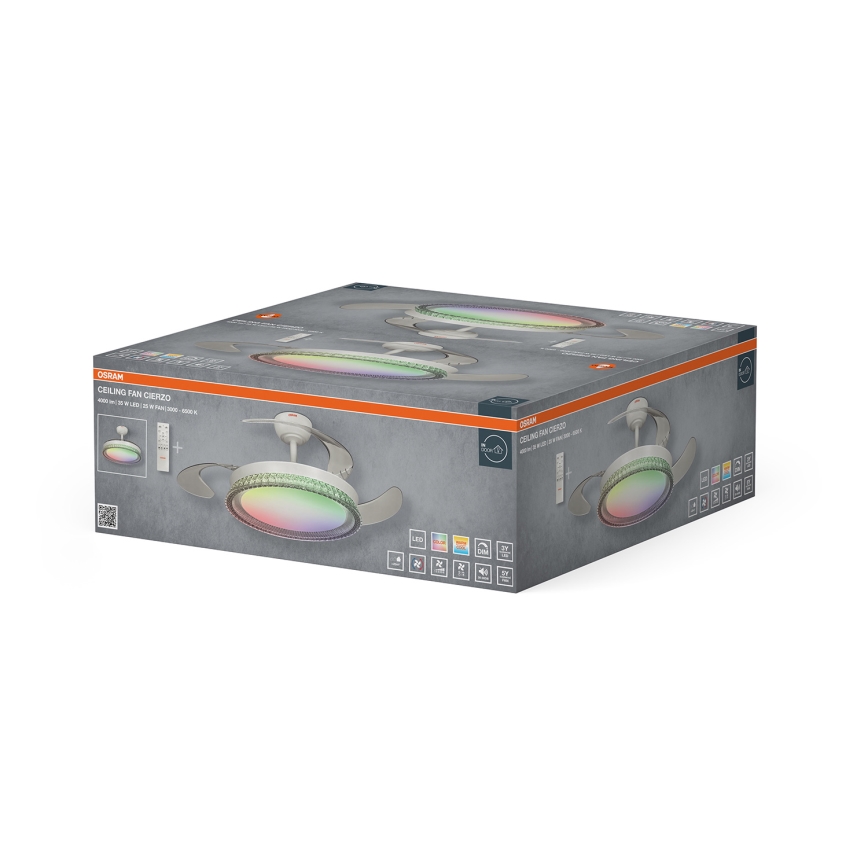 Osram - Ρυθμιζόμενο φωτιστικό οροφής LED RGB με ανεμιστήρα CIERZO LED/35W/230V 3000-6500K + τηλεχειριστήριο