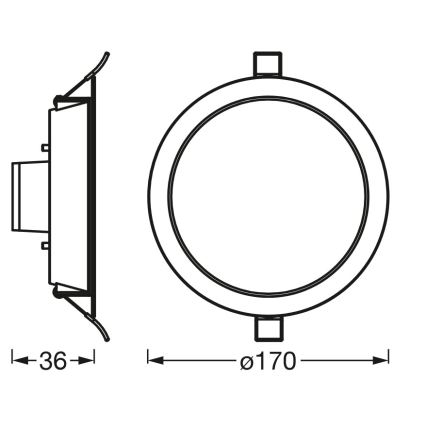 Osram - LED RGB Ρυθμιζόμενο εντοιχισμένο φωτιστικό οροφής SMART+ DOWNLIGHT LED/12W/230V 3000-6500K Wi-Fi