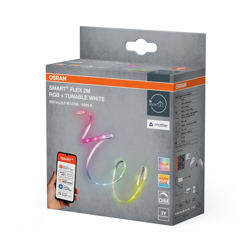 Osram - LED RGB+TW Ρυθμιζόμενη ταινία SMART+ FLEX 2m LED/8,5W/230V 2700-6500K Wi-Fi