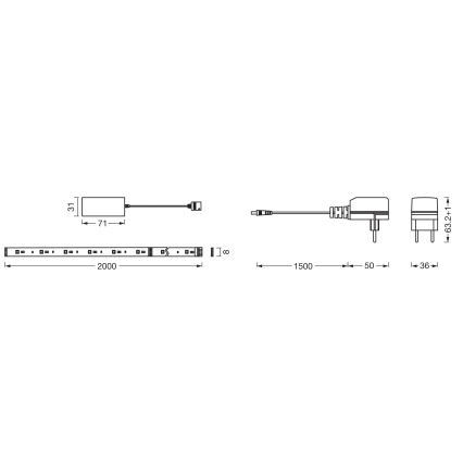 Osram - LED RGB+TW Ρυθμιζόμενη ταινία SMART+ FLEX 2m LED/8,5W/230V 2700-6500K Wi-Fi