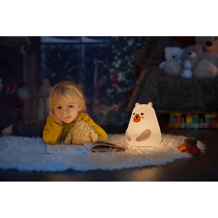 Osram - LED RGBW Ρυθμιζόμενο παιδικό φωτιστικό αφής NIGHTLUX BEAR LED/0,7W/3,7V 1200 mAh λευκό