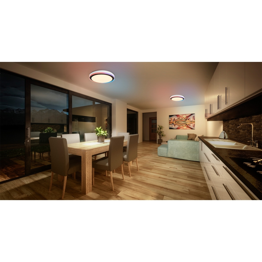 Osram - LED RGBW Ρυθμιζόμενο φωτιστικό οροφής SMART+ MAGIC LED/38W/230V Ø 49 cm μαύρο 2700-6500K Wi-Fi