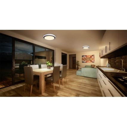 Osram - LED RGBW Ρυθμιζόμενο φωτιστικό οροφής SMART+ MAGIC LED/38W/230V Ø 49 cm μαύρο 2700-6500K Wi-Fi