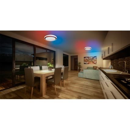 Osram - LED RGBW Ρυθμιζόμενο φωτιστικό οροφής SMART+ MAGIC LED/38W/230V Ø 49 cm μαύρο 2700-6500K Wi-Fi