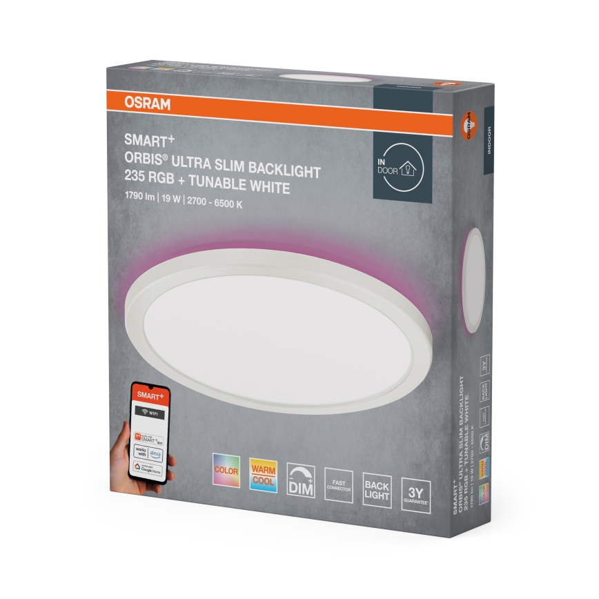 Osram - Ρυθμιζόμενο φωτιστικό οροφής LED RGBW SMART+ ORBIS LED/19W/230V διάμ. 23,5 εκ. 2700-6500K Wi-Fi