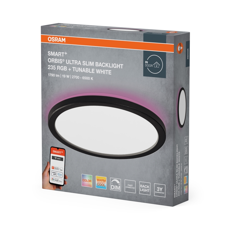 Osram - LED RGBW Ρυθμιζόμενο φωτιστικό οροφής SMART+ ORBIS LED/19W/230V Ø 23,5 cm 2700–6500K Wi‑Fi