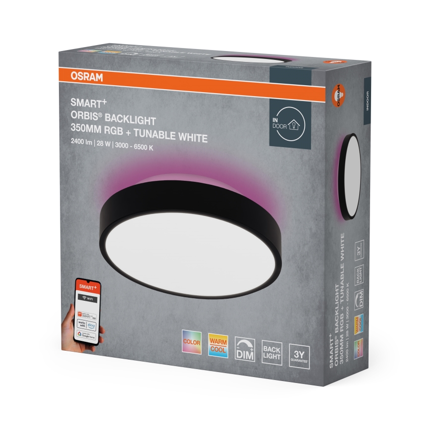 Osram - LED RGBW ρυθμιζόμενο φωτιστικό οροφής SMART+ ORBIS LED/28W/230V διάμ. 35 cm 2700-6500K Wi-Fi