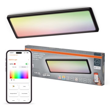 Osram - LED RGBW Ρυθμιζόμενο φωτιστικό οροφής SMART+ PLANON LED/30W/230V 2800-6500K 58x20 cm Wi-Fi IP54 μαύρο