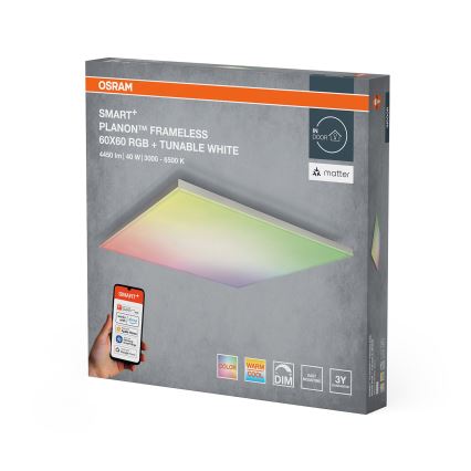 Osram - LED RGBW ρυθμιζόμενο φωτιστικό οροφής SMART+ PLANON LED/40W/230V 60x60 cm 3000-6500K Wi-Fi