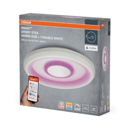 Osram - Ρυθμιζόμενο φωτιστικό οροφής LED RGBW SMART+ STEA LED/32W/230V, διάμ. 48,5 cm, 2700-6500K, Wi-Fi
