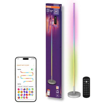 Osram - LED RGBW ρυθμιζόμενο επιδαπέδιο φωτιστικό SMART+ MAGIC LED/11,5W/230V 2700-6500K ασημί Wi-Fi + τηλεχειριστήριο