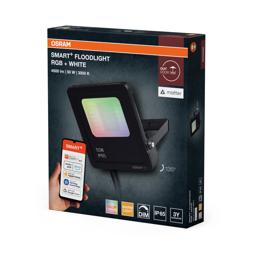 Osram - LED RGBW Ρυθμιζόμενος προβολέας SMART+ FLOODLIGHT LED/50W/230V IP65 Wi-Fi