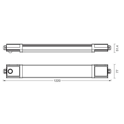 Osram - LED βιομηχανικό φωτιστικό τύπου φθορισμού με αισθητήρα λυκόφωτος και κίνησης SUBMARINE LED/36W/230V 122 cm IP65