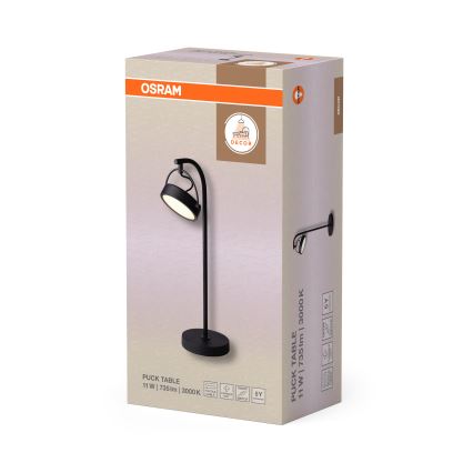 Osram - Επιτραπέζιο φωτιστικό LED DECOR PUCK LED/11W/230V CRI 90 μαύρο