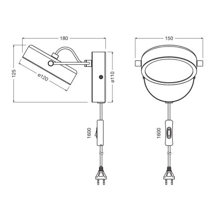 Osram - LED επιτοίχιο φωτιστικό DECOR PUCK LED/11W/230V μαύρο