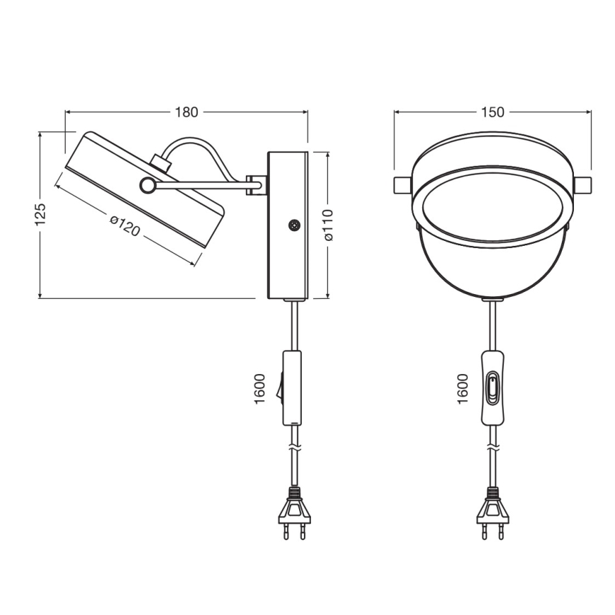 Osram - LED επιτοίχιο φωτιστικό DECOR PUCK LED/11W/230V μαύρο