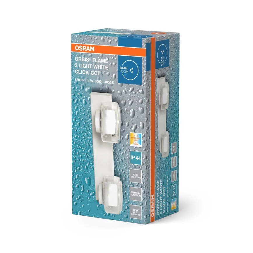 Osram - LED επιτοίχιο φωτιστικό μπάνιου ORBIS FLAME 2xLED/5,5W/230V IP44 λευκό