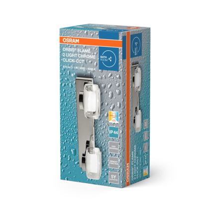 Osram - LED Επιτοίχιο φωτιστικό μπάνιου ORBIS FLAME 2xLED/5,5W/230V 3000/4000K IP44 γυαλιστερό χρώμιο