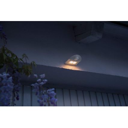 Osram - LED εξωτερικό επιτοίχιο φωτιστικό με αισθητήρα κίνησης DOORLED LED/0,5W/3xAA IP54 ασημί