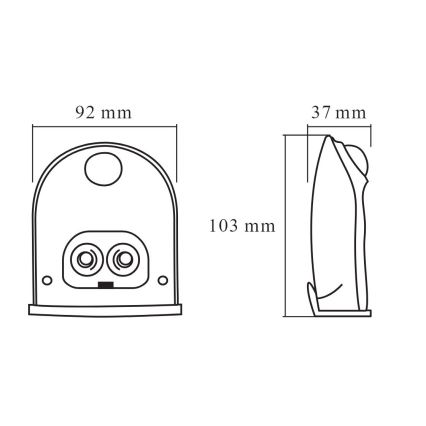 Osram - LED εξωτερικό επιτοίχιο φωτιστικό με αισθητήρα κίνησης DOORLED LED/0,5W/3xAA IP54 ασημί