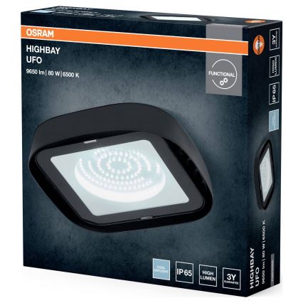 Osram - LED βιομηχανικό φωτιστικό οροφής HIGHBAY LED/80W/230V 6500K 23x23 cm IP65