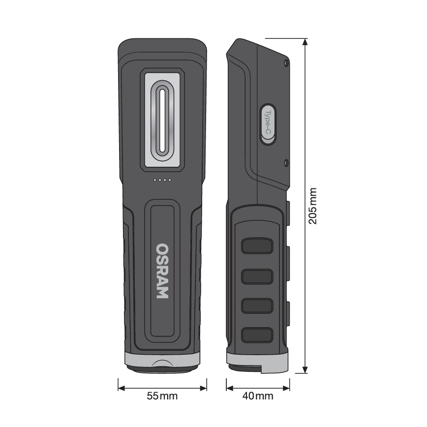Osram - LED Επαναφορτιζόμενος ρυθμιζόμενος φακός LEDINSPECT WIRE-FREE PRO 600 LED/5W/3,7V IP54