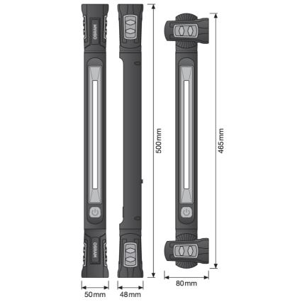 Osram - Ρυθμιζόμενος επαναφορτιζόμενος LED φακός LEDINSPECT UTILITY1000 LED/19W/7,4V