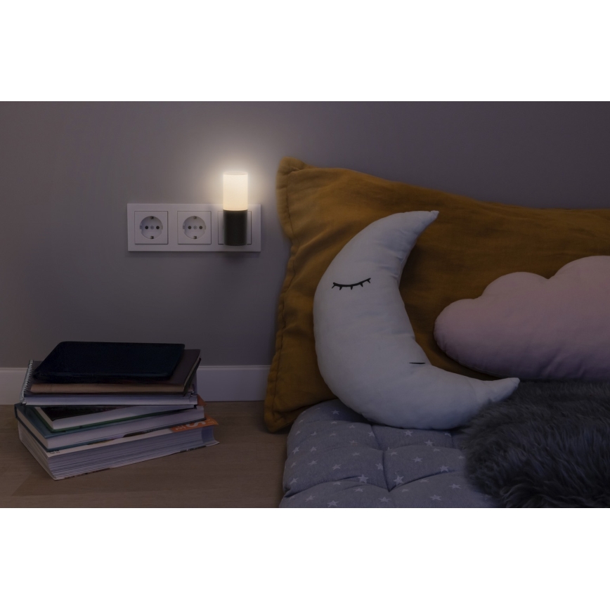 Osram - LED νυχτερινό φωτάκι με αισθητήρα σούρουπου LUNETTA LED/0,2W/230V μαύρο