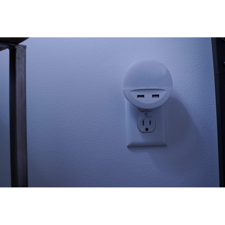 Osram - LED νυχτερινό φωτιστικό για πρίζα με αισθητήρα LUNETTA 2xUSB LED/13W/230V