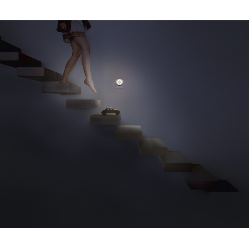 Osram - LED φωτάκι νυκτός με αισθητήρα κίνησης και λυκόφωτος LUNETTA LED/0,31W/230V λευκό