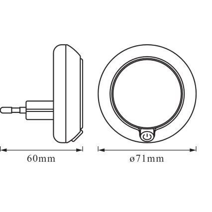 Osram - LED νυχτερινό φωτιστικό με αισθητήρα LUNETTA LED/0,3W/230V 3000K
