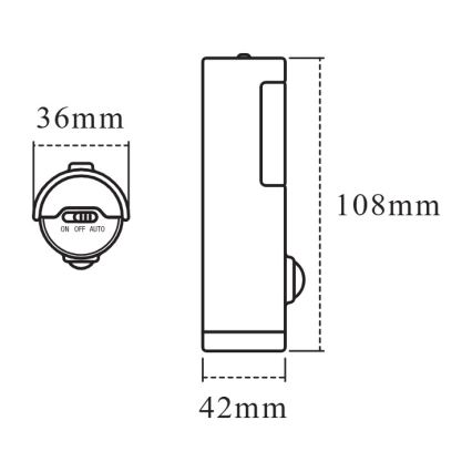 Osram - LED φωτιστικό νύχτας με αισθητήρα κίνησης και σούρουπου NIGHTLUX LED/0,35W/3xAAA IP54 λευκό