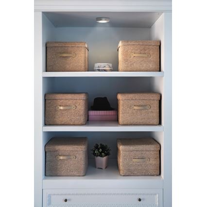 Osram - LED φωτιστικό προσανατολισμού με λειτουργία αφής DOT-IT LED/0,2W/3xAAA Ø 6,8 cm ασημί