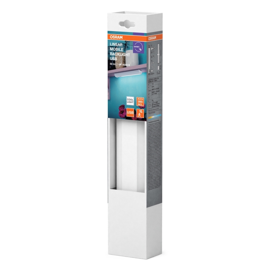 Osram - LED φωτιστικό κάτω ντουλαπιού με αισθητήρα MOBILE LED/1W/3,7V 500 mAh 20 cm