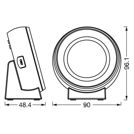 Osram - Ψηφιακό ρολόι LED με οπίσθιο φωτισμό NIGHTLUX LED/0,3W/5V 1000mAh 3000/4000/6500K λευκό