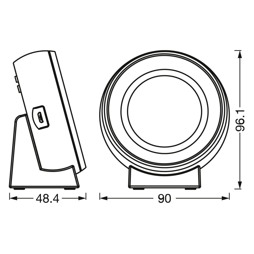 Osram - Ψηφιακό ρολόι LED με οπίσθιο φωτισμό NIGHTLUX LED/0,3W/5V 1000mAh 3000/4000/6500K λευκό