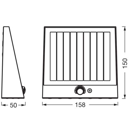 Osram - Επιτοίχιο ηλιακό φωτιστικό LED με αισθητήρα ENDURA STYLE LED/10,2W/4,2V 2000 mAh IP54 ανθρακί