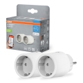 Osram - Σετ 2 τεμ. Έξυπνη πρίζα SMART+ MATTER SCHUKO 2300W/230V/10A Wi-Fi λευκή