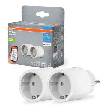 Osram - Σετ 2 τεμ. Έξυπνη πρίζα SMART+ MATTER SCHUKO 2300W/230V/10A Wi-Fi λευκή