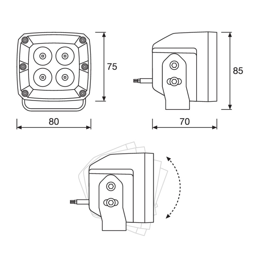 Osram - Σετ 2x LED σποτ για αυτοκίνητο LEDRIVING WL VX80-SP LED/20W/12/24V 6000K IP67
